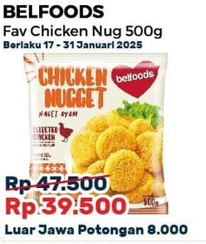 Promo Harga Belfoods Nugget Chicken Nugget 500 gr - Alfamart