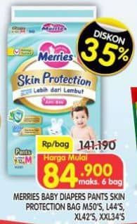 Promo Harga Merries Pants Skin Protection M50, L44, XL42, XXL34 34 pcs - Superindo