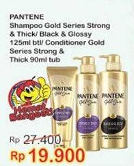 Promo Harga PANTENE Gold Shampoo Strong Thick, Black Glossy 125 ml - Indomaret