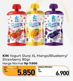 Promo Harga KIN Bulgarian Yogurt Slurp XL Blueberry, Manggo, Strawberry 100 gr - Carrefour