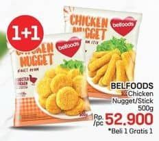 Promo Harga Belfoods Nugget Chicken Nugget, Chicken Nugget Stick 500 gr - LotteMart