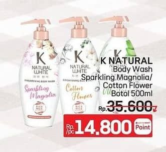 Promo Harga K Natural White Body Wash Sparkling Magnolia, Cotton Flower 500 ml - LotteMart
