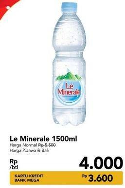 Promo Harga LE MINERALE Air Mineral 1500 ml - Carrefour