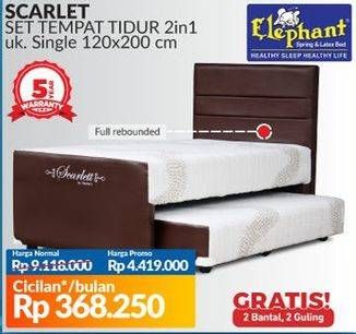 Promo Harga ELEPHANT Scarlett Super Single Bed Set 120x200cm  - Courts