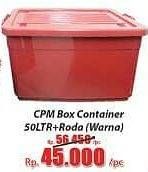 Promo Harga CPM Container Box + Roda Warna 50 ltr - Hari Hari