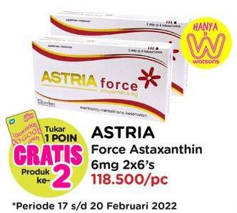 Promo Harga ASTRIA Force Axtaxanthine 6 mg 6 pcs - Watsons