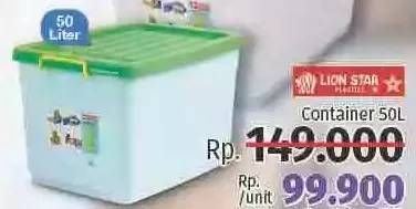 Promo Harga LION STAR Wagon Container 50 ltr - LotteMart