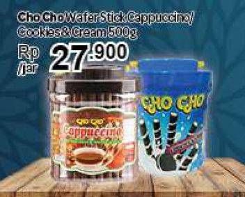 Promo Harga CHO CHO Wafer Stick Cappucino, Cookies Cream 500 gr - Carrefour