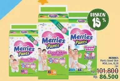 Promo Harga Merries Pants Good Skin M50, L44, XL38  - LotteMart