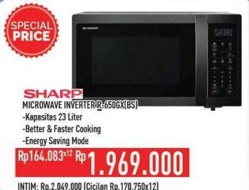 Promo Harga SHARP Microwave Inverter R-650GX(BS)  - Hypermart