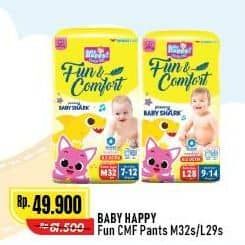 Promo Harga Baby Happy Baby Diapers Pants Fun & Comfort M32, L28 28 pcs - Alfamart