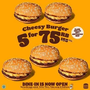 Promo Harga BURGER KING Burger Cheeseburger  - Burger King