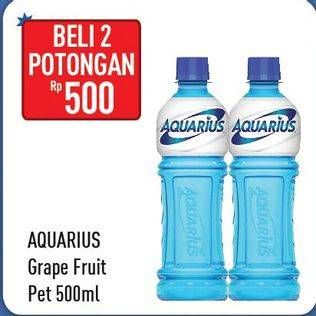 Promo Harga AQUARIUS Minuman Penambah Tenaga per 2 botol 500 ml - Hypermart