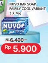 Promo Harga NUVO Family Bar Soap Cool per 3 pcs 76 gr - Indomaret