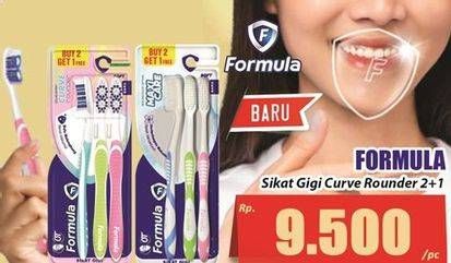 Promo Harga Formula Sikat Gigi Confident Curve Soft 3 pcs - Hari Hari