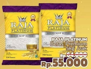 Promo Harga Raja Platinum Beras Slyp Super 5000 gr - LotteMart