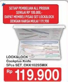 Promo Harga Lock & Lock LOCK & LOCK Cookplus Knife Pastel CKK102S5MIX 5 pcs - Hypermart