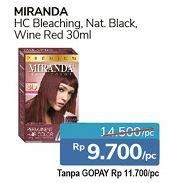 Promo Harga MIRANDA Hair Color Bleaching, Natural Black, Wine Red 30 ml - Alfamidi