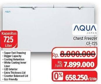 Promo Harga AQUA AQF-725 | Chest Freezer  - Lotte Grosir