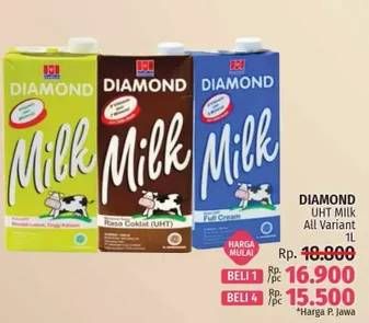 Promo Harga DIAMOND Milk UHT All Variants 1000 ml - LotteMart