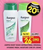 Promo Harga Asepso Body Wash Original, Hygienic Fresh, Moisture Care 250 ml - Superindo