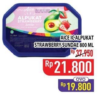 Promo Harga Aice Sundae Alpukat Strawberry 800 ml - Hypermart