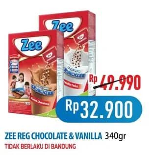 Promo Harga ZEE Susu Bubuk Swizz Chocolate, Vanilla Twist 350 gr - Hypermart