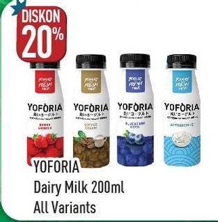 Promo Harga YOFORIA Fermented Milk Drink Activ8 All Variants 200 ml - Hypermart