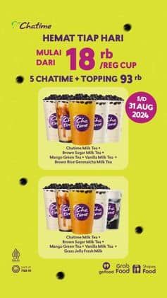 Promo Harga 5 Chatime + Topping  - Chatime