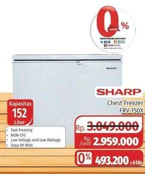 Promo Harga SHARP FRV-150X | Chest Freezer 152ltr  - Lotte Grosir