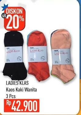 Promo Harga LADIES KLAS Kaos Kaki Wanita per 3 pcs - Hypermart