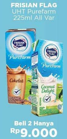 Promo Harga FRISIAN FLAG Susu UHT Purefarm All Variants per 2 pcs 225 ml - Alfamart