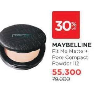 Promo Harga Maybelline Fit Me Mate + Pore Compact Powder 112 Natural Ivory  - Watsons