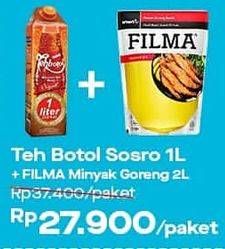 Promo Harga SOSRO Teh Botol 1ltr + FILMA Minyak Goreng 2ltr  - Alfamart