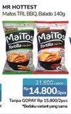 Promo Harga MR HOTTEST Maitos Tortilla Chips BBQ, Balado per 2 pouch 140 gr - Alfamidi