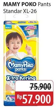 Promo Harga Mamy Poko Pants Xtra Kering XL26 26 pcs - Alfamidi