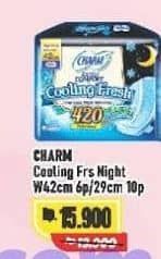 Promo Harga Charm Extra Comfort Cooling Fresh Wing 42cm, Wing 29cm 6 pcs - Alfamart