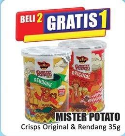 Promo Harga Mister Potato Snack Crisps Original, Rendang 35 gr - Hari Hari