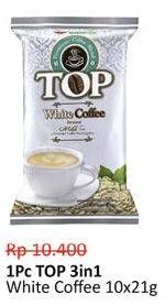 Promo Harga Top Coffee White Coffee 3in1 per 10 sachet 21 gr - Alfamidi