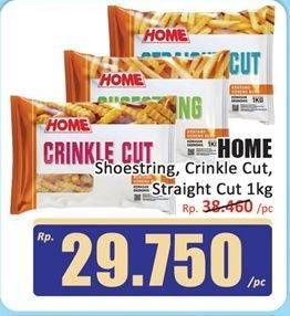 Promo Harga Home French Fries Shoestring, Crinkle Cut, Straight Cut 1000 gr - Hari Hari