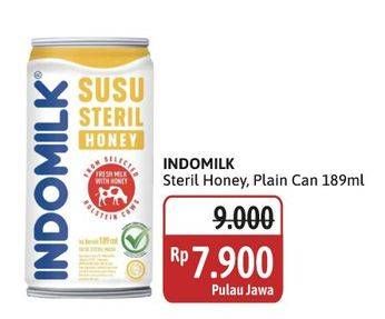Promo Harga Indomilk Susu Steril Honey, Plain 189 ml - Alfamidi