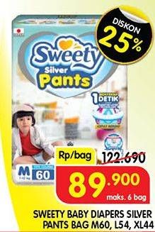 Promo Harga Sweety Silver Pants L54, M60, XL44 44 pcs - Superindo