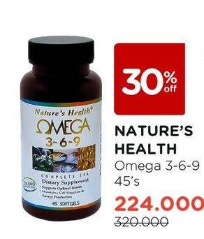 Promo Harga NATURES HEALTH Omega 3-6-9 45 pcs - Watsons