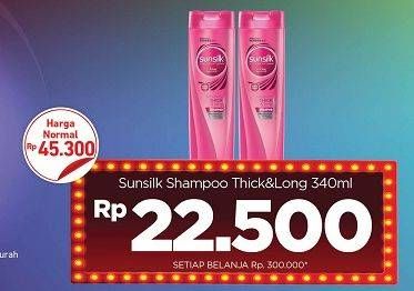 Promo Harga SUNSILK Shampoo Thick Long 340 ml - Carrefour