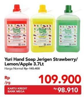 Promo Harga YURI Hand Soap Strawberry, Lemon, Apple 3700 ml - Carrefour