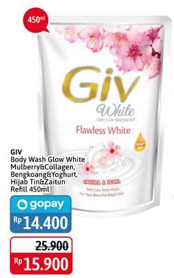 Promo Harga GIV Body Wash Hijab Tin Zaitun, Bengkoang Yoghurt, Glow White, Mulberry Collagen 450 ml - Alfamidi