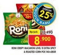 Promo Harga Roni Crispy Macaroni Extra Spicy, Roasted Corn 140 gr - Superindo