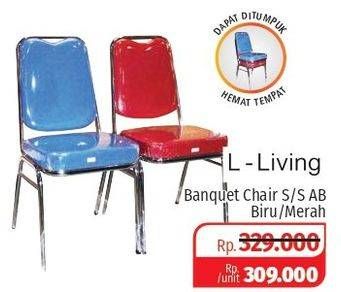 Promo Harga LIVING L Banquet Chair Stainless Steel AB Merah, Biru  - Lotte Grosir