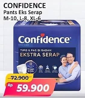 Promo Harga Confidence Adult Pants Slim & Fit Extra Absorb M10, L8, XL6 6 pcs - Alfamart