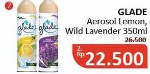 Promo Harga GLADE Aerosol Fresh Lemon, Wild Lavender 400 ml - Alfamidi
